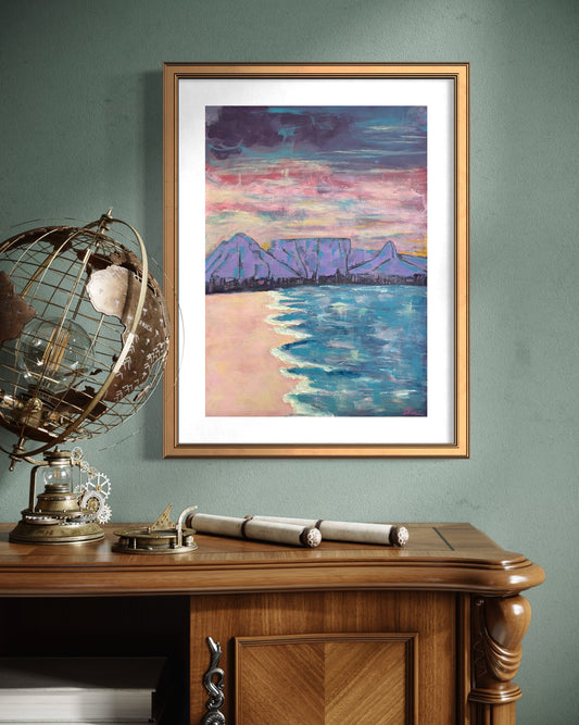 Table Mountain Art Print | Maximalist Bold Wall Decor (A3 Instant Download)
