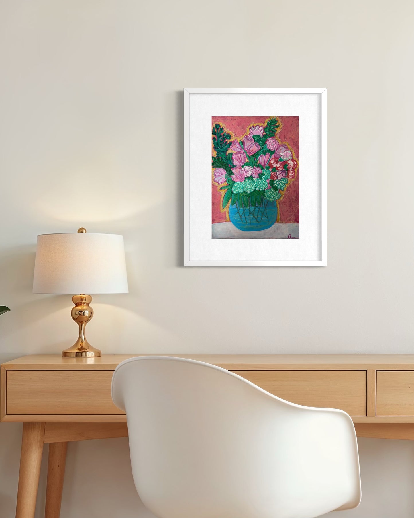 A Bouquet A Day Keeps The Docter Away Art Print | Maximalist Bold Wall Decor (A3 Instant Download)