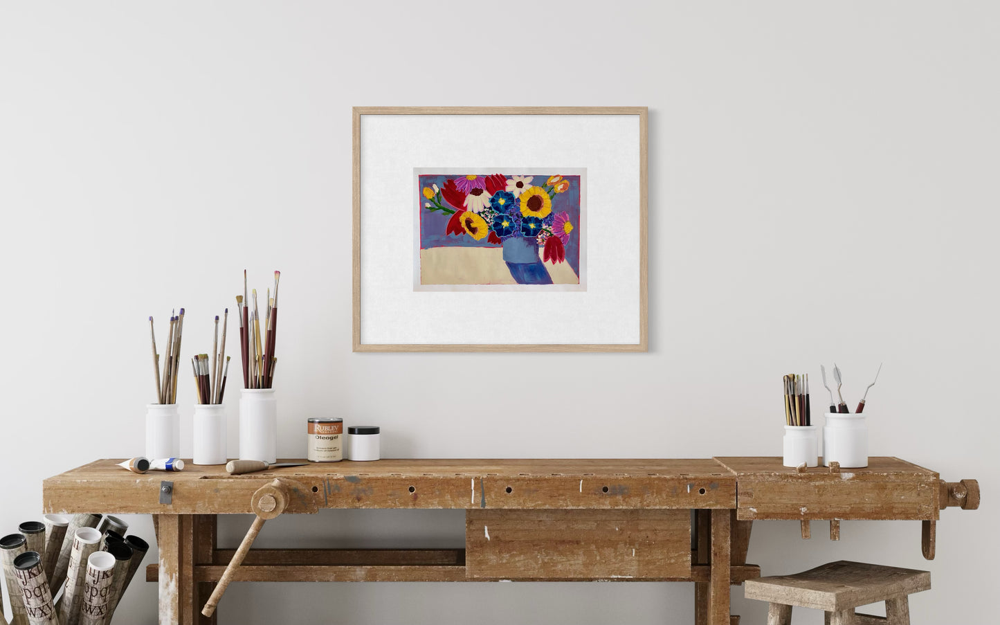 A Bouquet A Day Keeps The Docter Away Art Print | Maximalist Bold Wall Decor (A3 Instant Download)