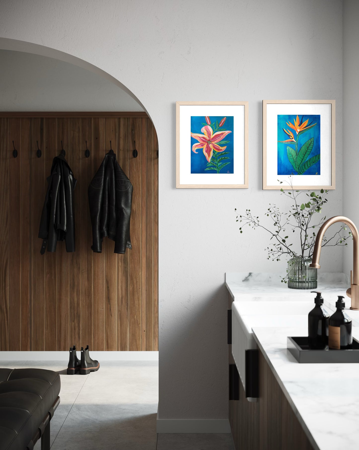 Electric Lily Floral Art Print | Maximalist Bold Wall Decor (A3 Instant Download)
