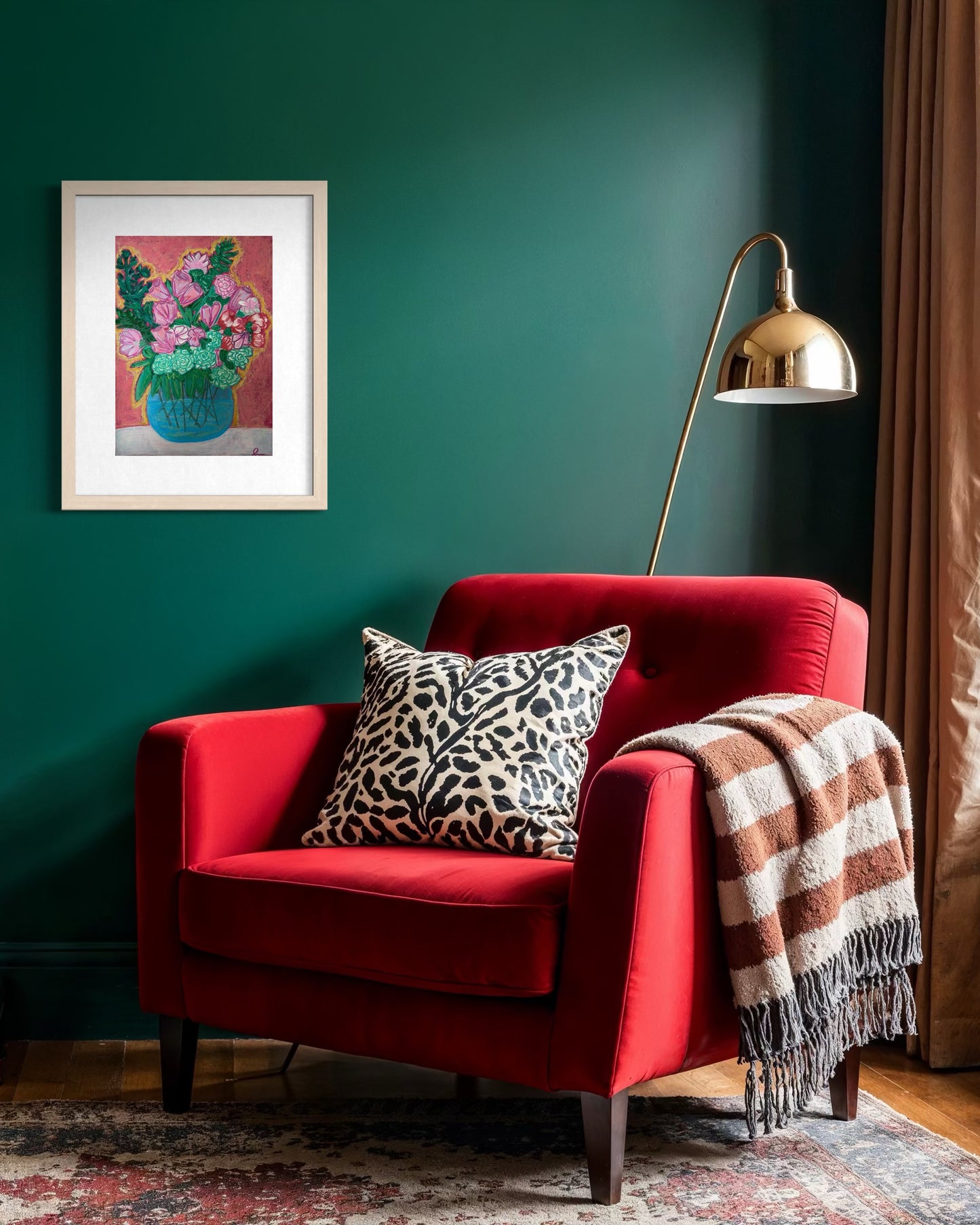 A Bouquet A Day Keeps The Docter Away Art Print | Maximalist Bold Wall Decor (A3 Instant Download)