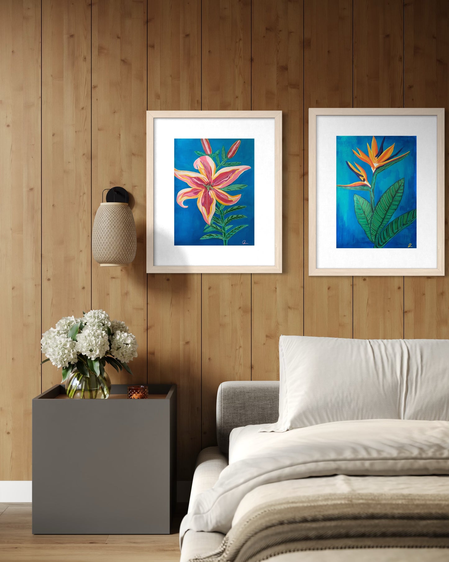 Electric Lily Floral Art Print | Maximalist Bold Wall Decor (A3 Instant Download)