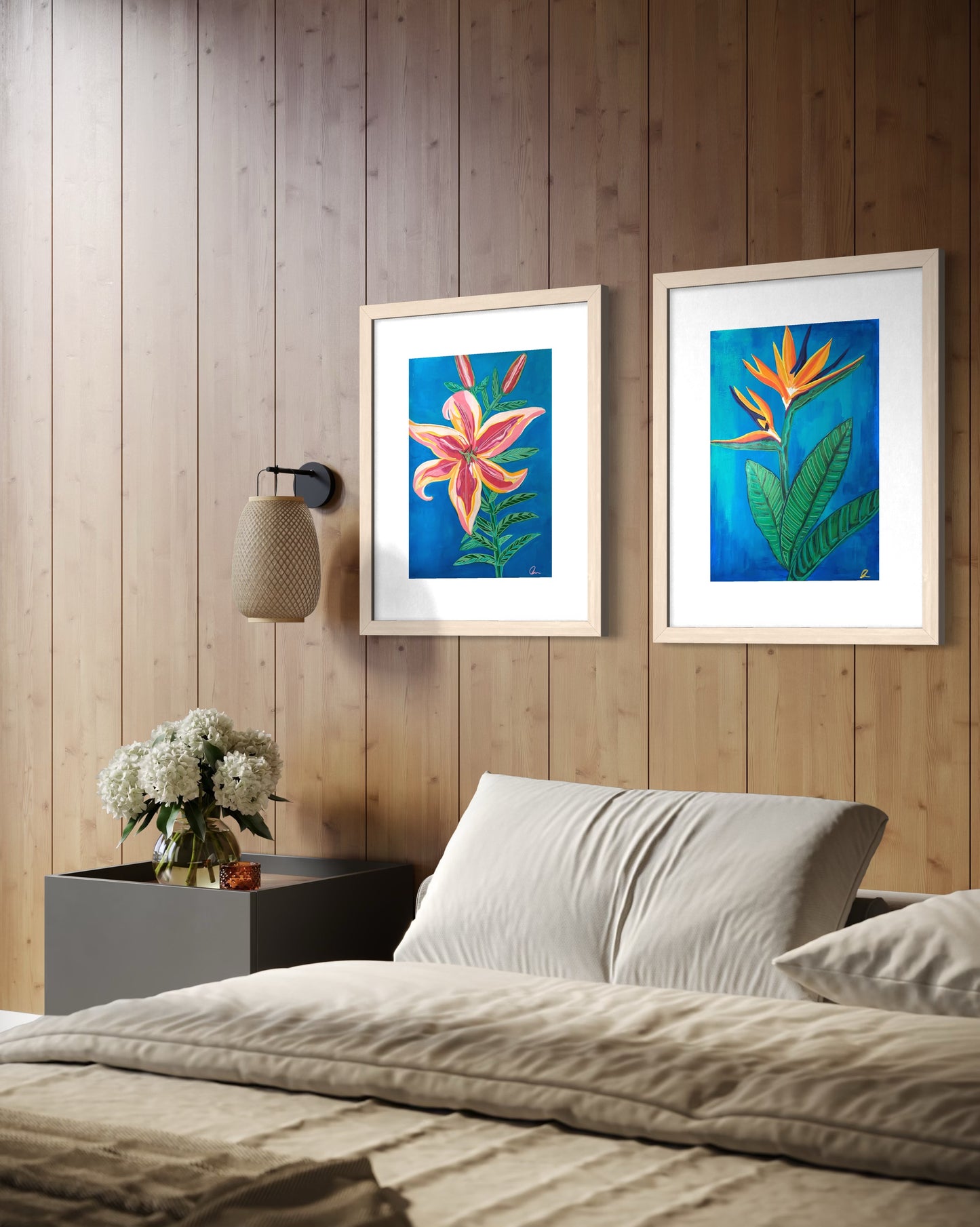 Electric Lily Floral Art Print | Maximalist Bold Wall Decor (A3 Instant Download)